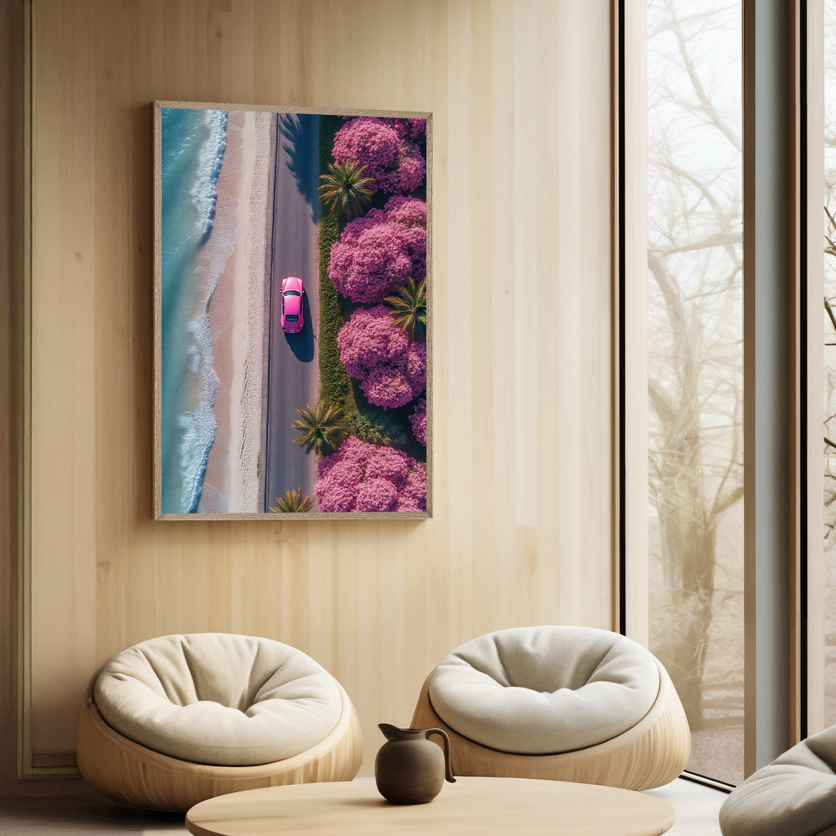 “Pink Escape” – Coastal Drive Metal Wall Art