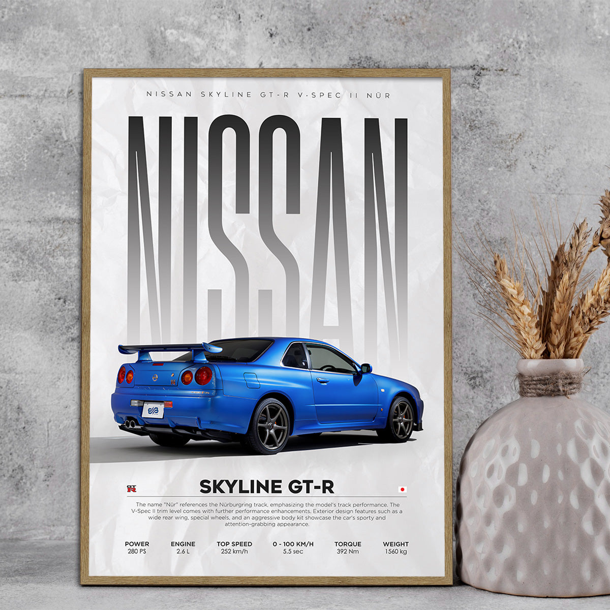 Nissan Skyline GT-R Metal Wall Art