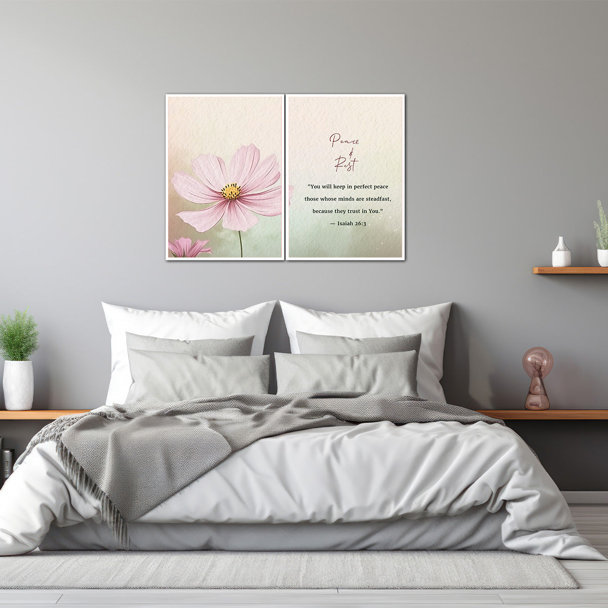 Isaiah 26:3 Christian - 2 Panel Metal Wall Art