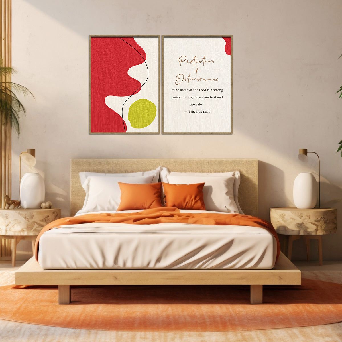 Faith & Safety in His Name Christian Quote - 2 Panel Metal Wall Art