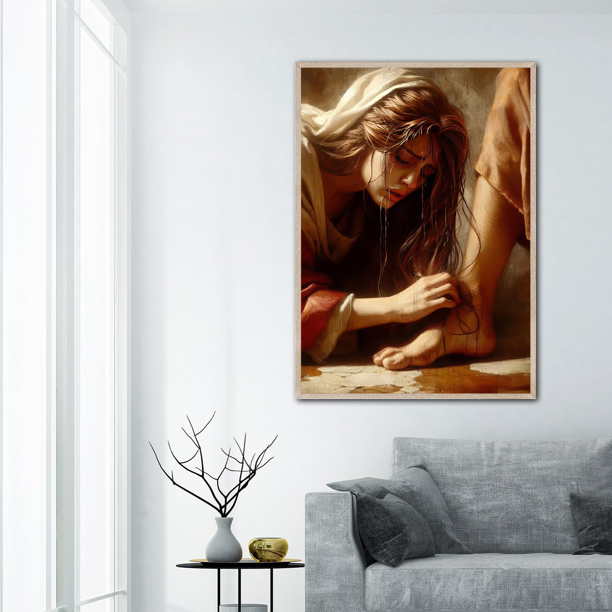 “The Anointing at His Feet” – Christian Metal Wall Art