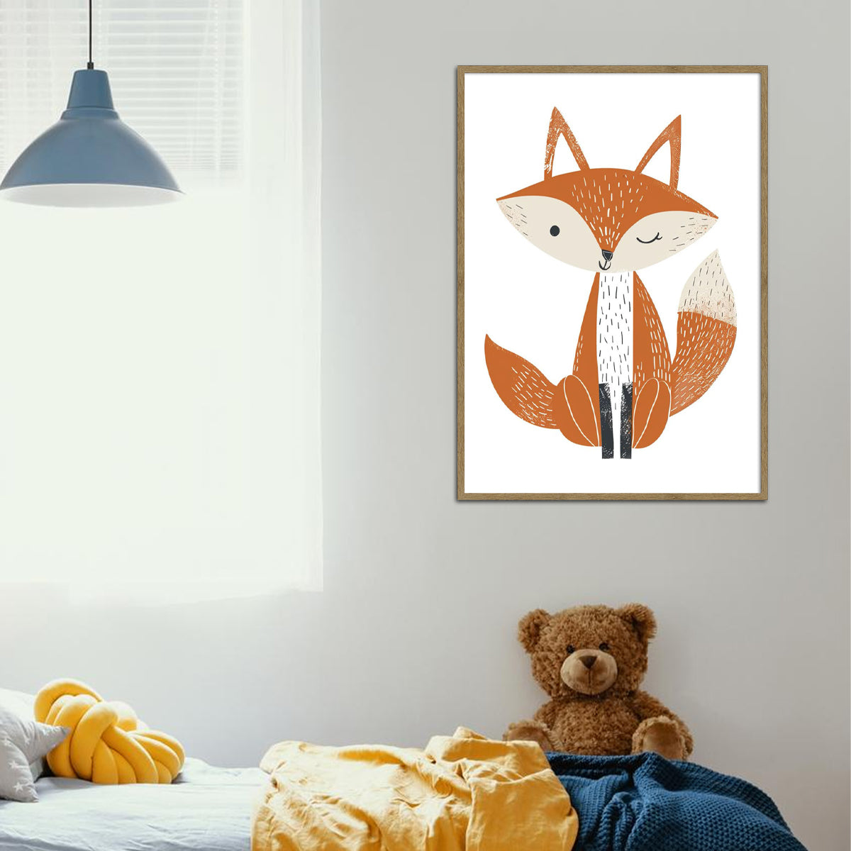 Cute Fox Nursery Metal Wall Art