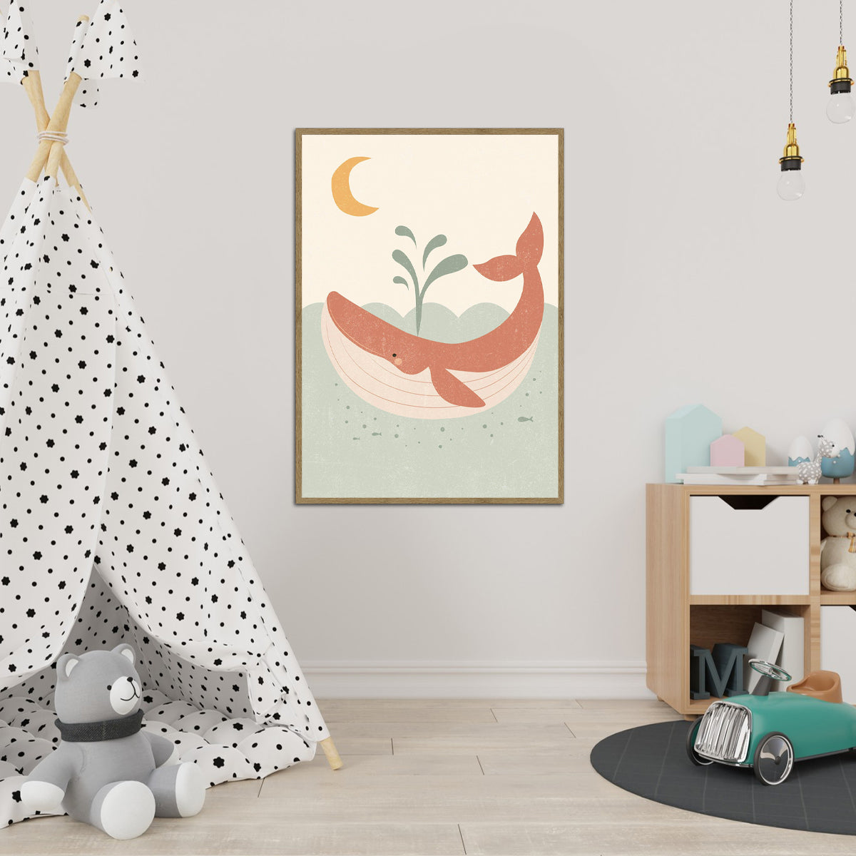 Dreamy Whale Kids Metal Wall Art