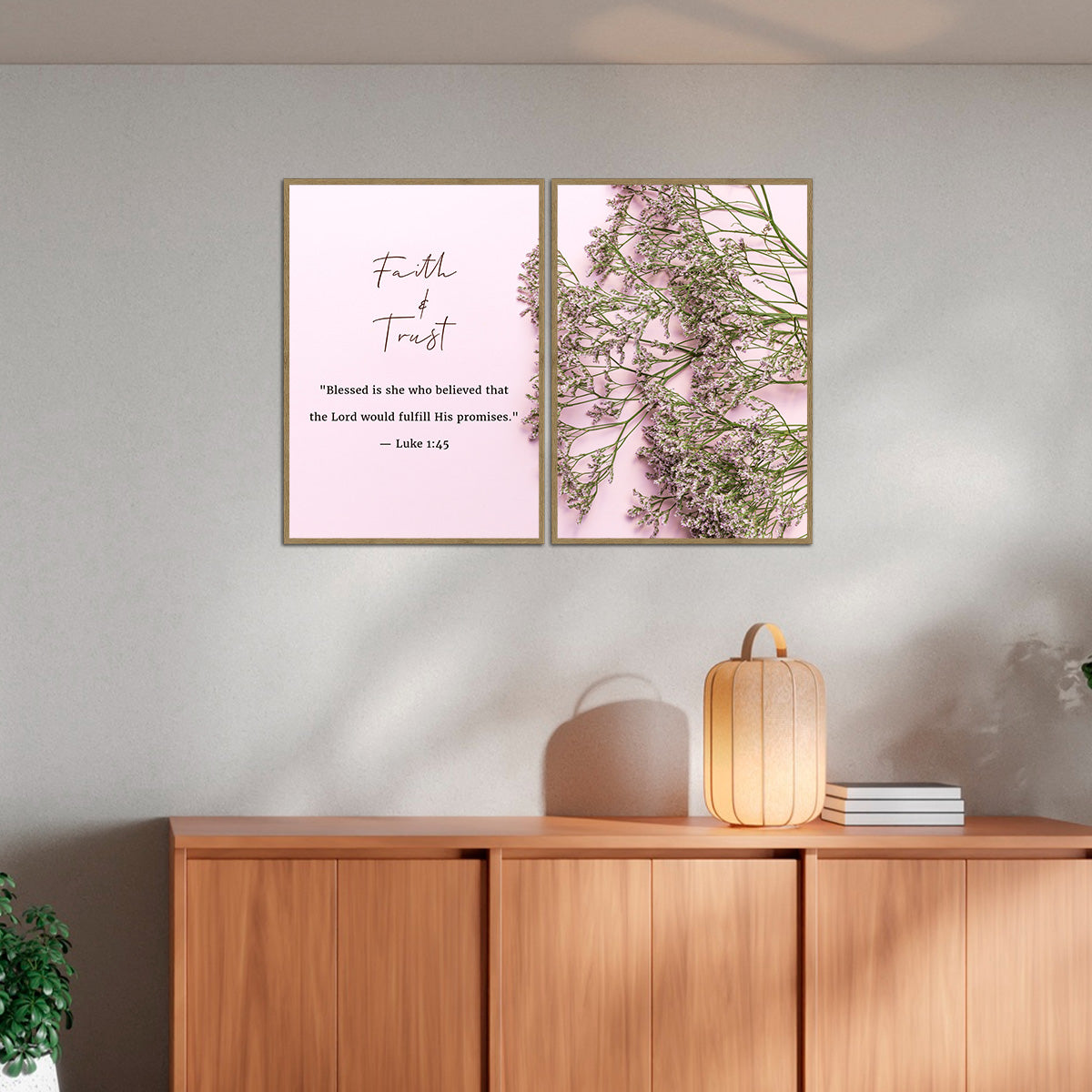 Faith & Trust – “Blessed Is She Who Believed” - 2 Panel Metal Wall Art