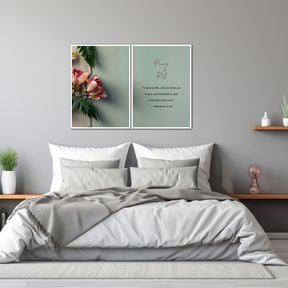 Peace & Rest – Matthew 11:28 - 2 Panel Metal Wall Art