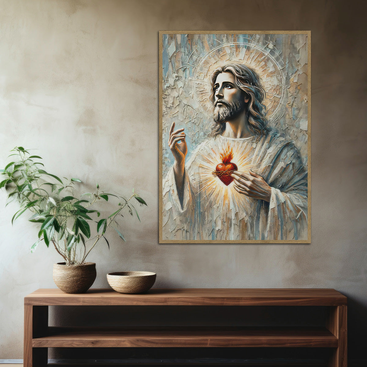 Divine Mercy & Love – Jesus Sacred Heart Metal Wall Art