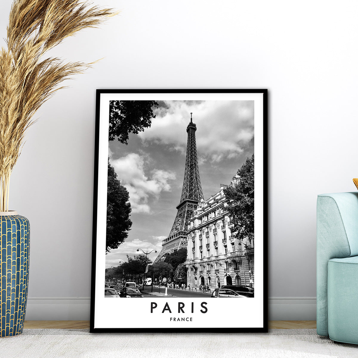 Black & White Paris Skyline Metal Wall Art