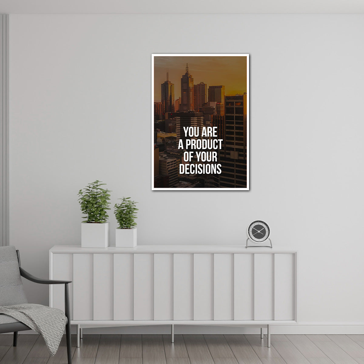product of Your Decisions – Melbourne Cityscape Motivational Metal Art