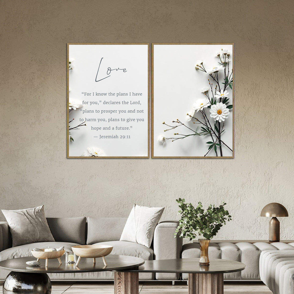 Love – Jeremiah 29:11 Scripture - 2 Panel Metal Wall Art