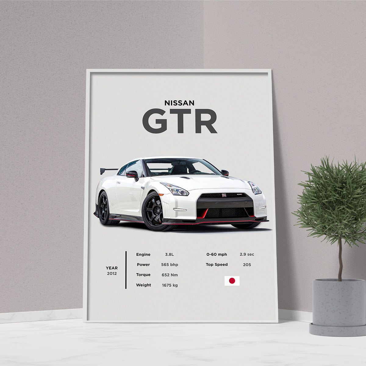 Nissan GTR R35 Metal Wall Art Print
