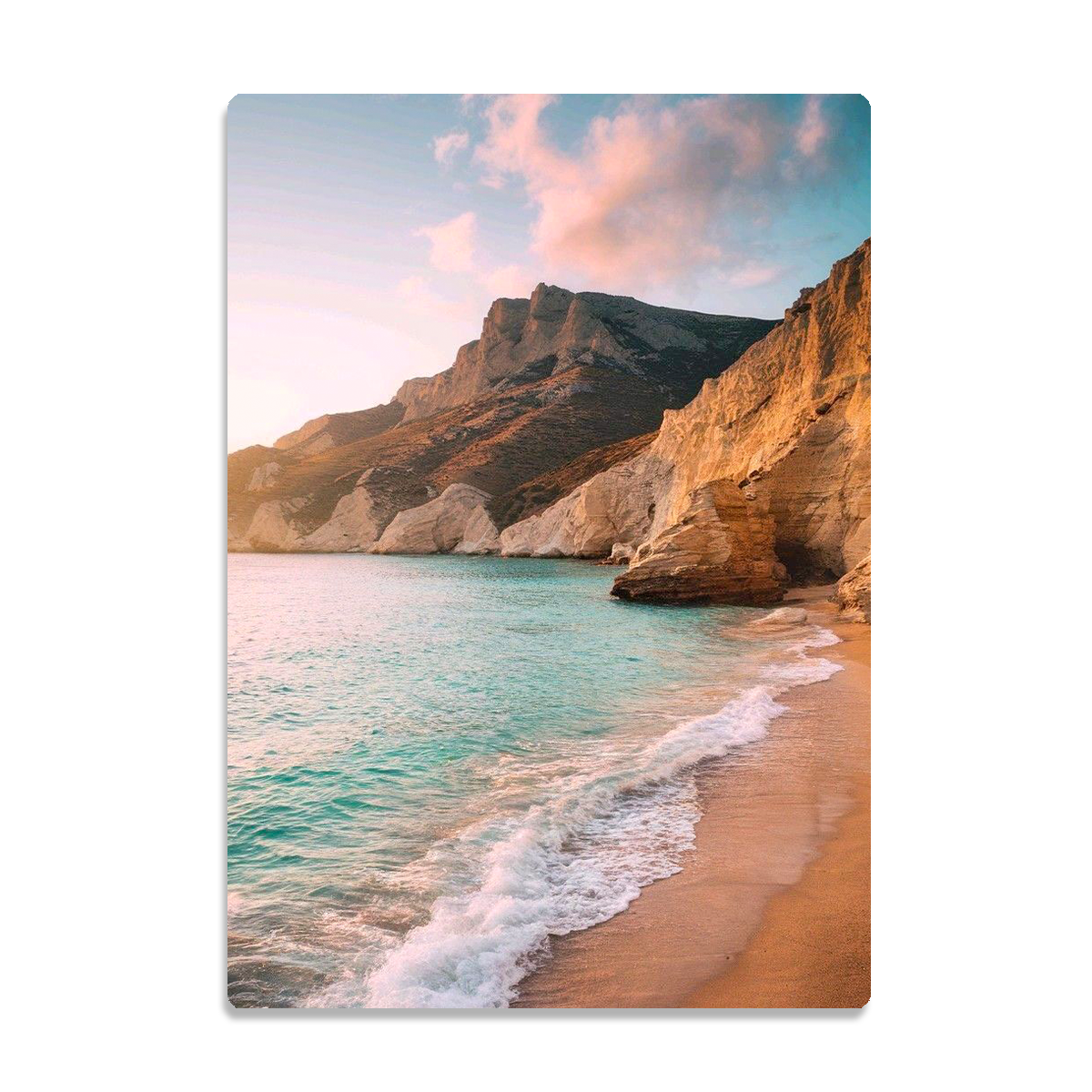 Golden Cliffs Beach Wall Art – HD Metal Wall Art