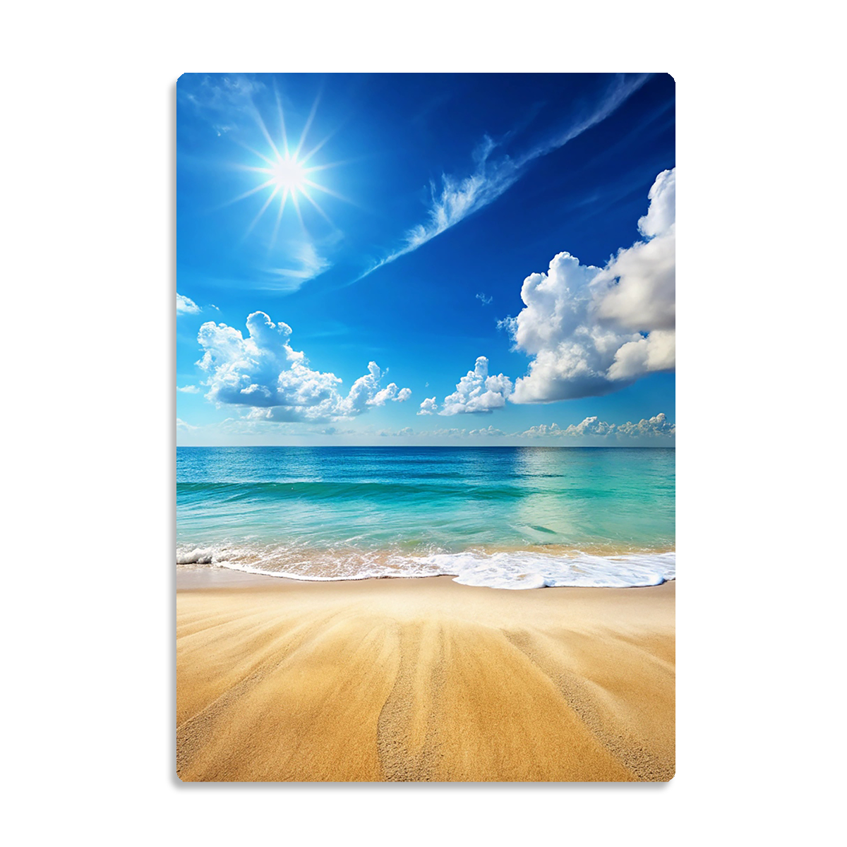 Azure Calm Beach Wall Art – Modern HD Metal Wall Art