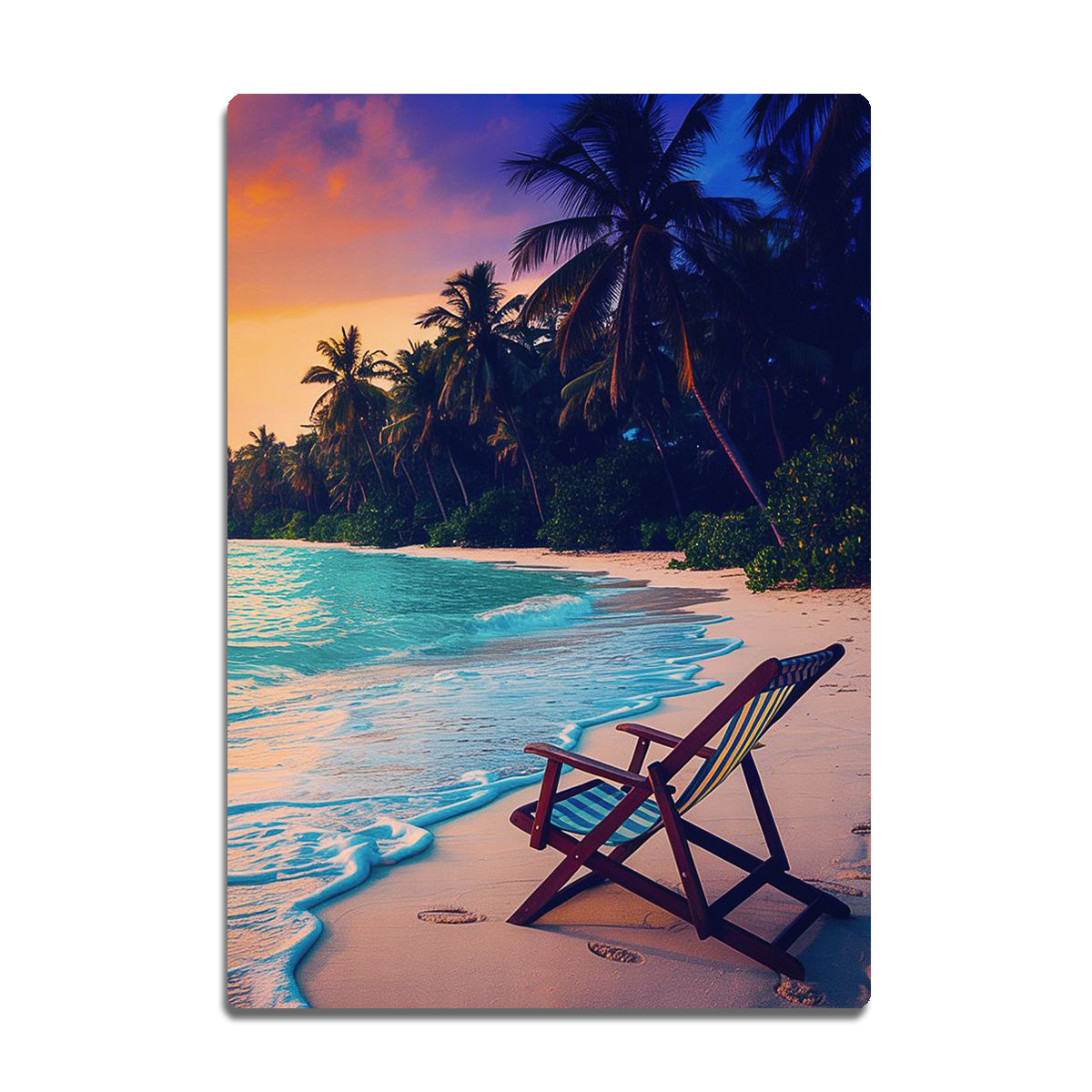 Sunset Serenity Beach Metal Wall Art