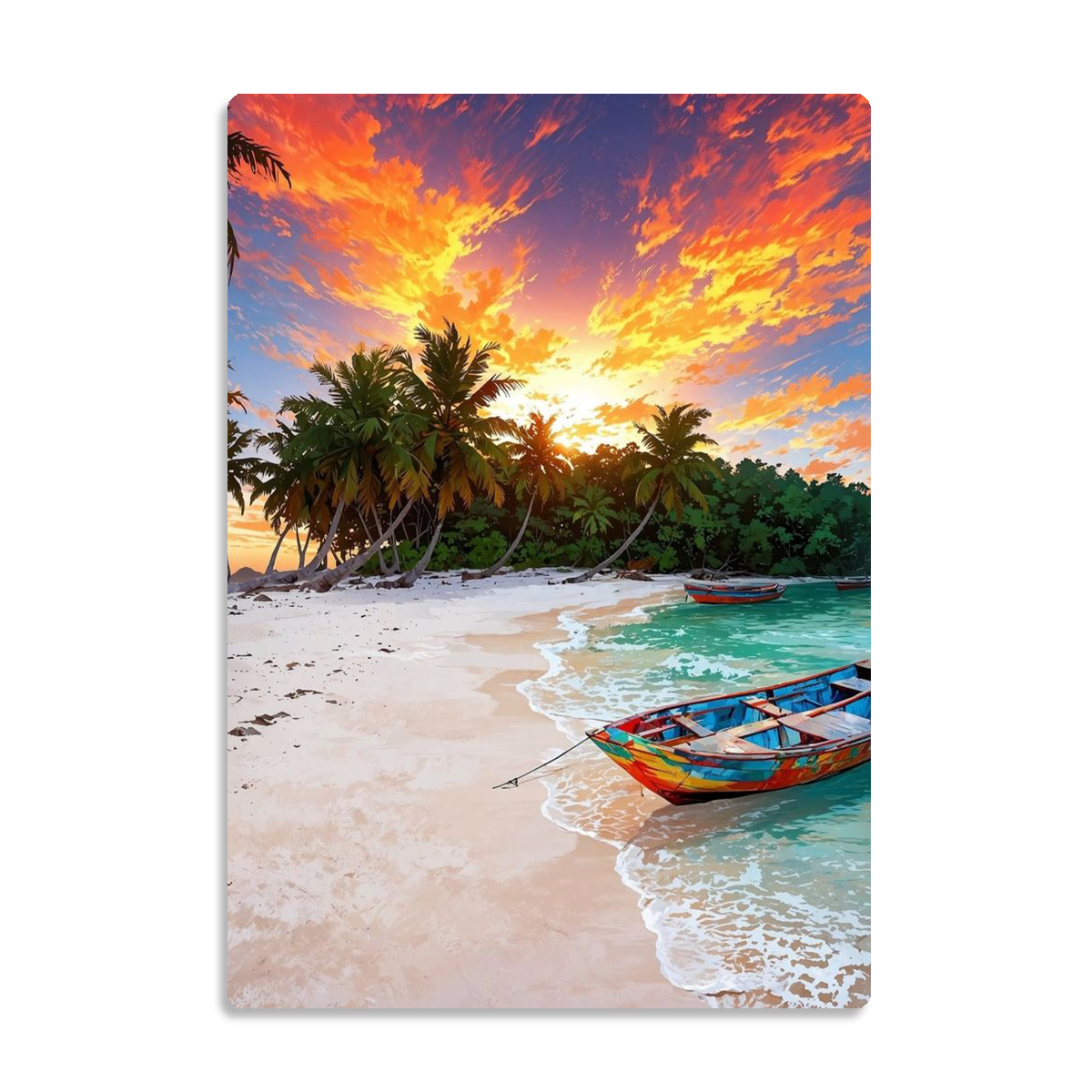 Tropical Serenity – Beach Sunset HD Metal Wall Art