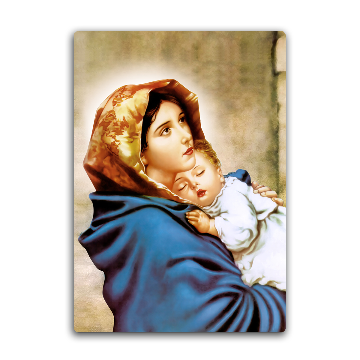 Mother Mary and Baby Jesus – Divine Comfort HD Metal Wall Art