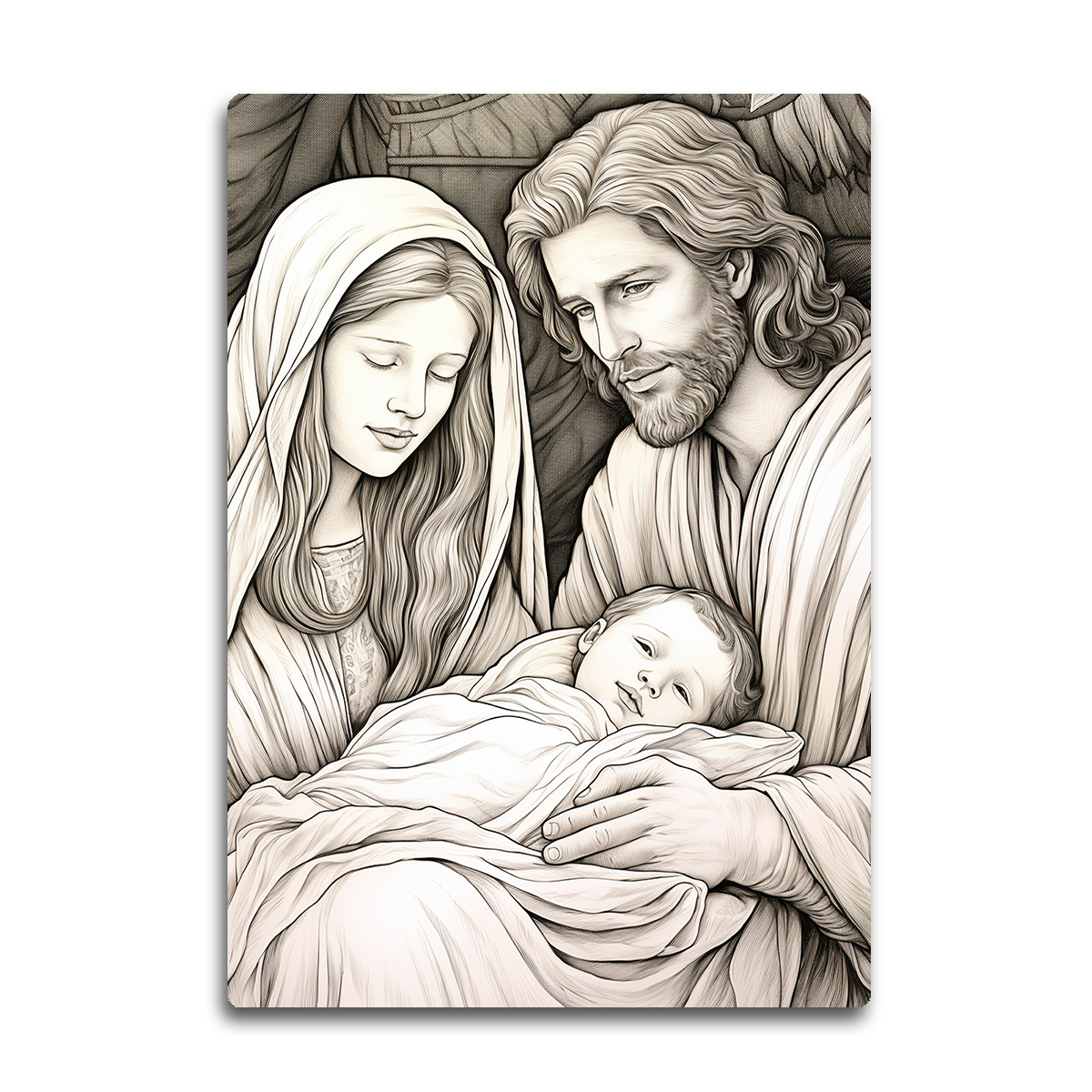 The Holy Family – Blessed Love HD Metal Wall Art