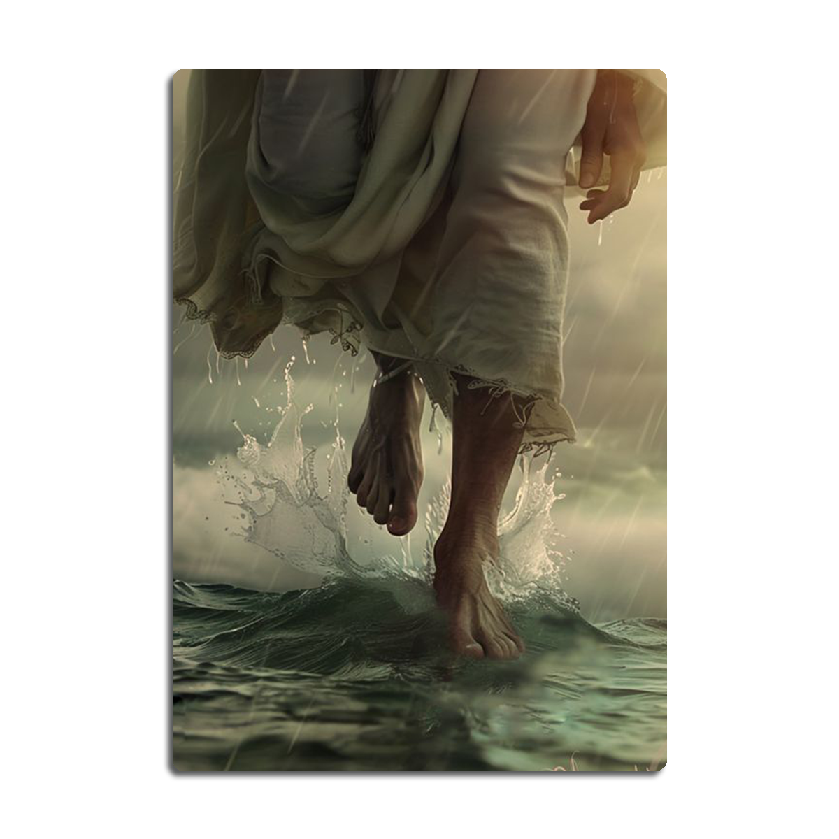 “Walk by Faith” – Jesus Walking on Water Wall Art | HD Metal Print