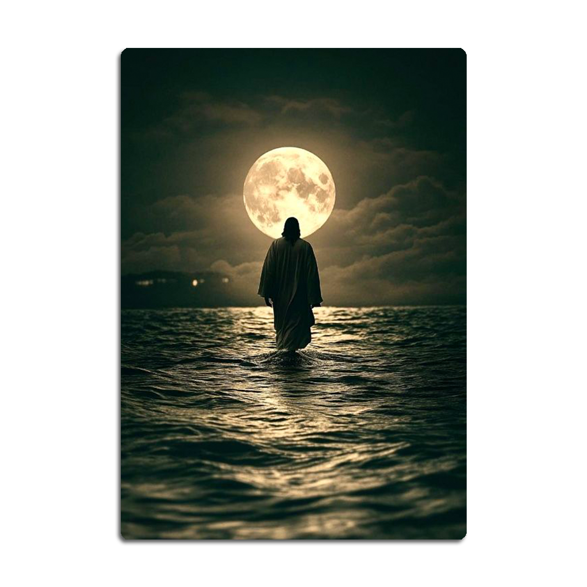 “Walk by Faith” – Jesus Walking on Water Christian Metal Wall Art