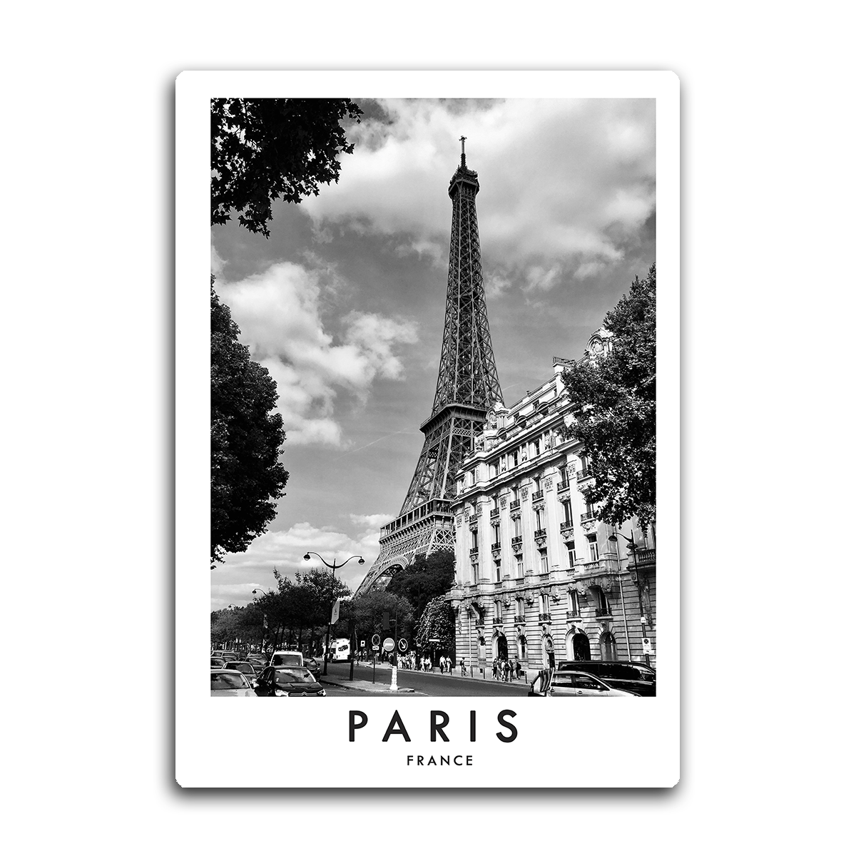 Black & White Paris Skyline Metal Wall Art
