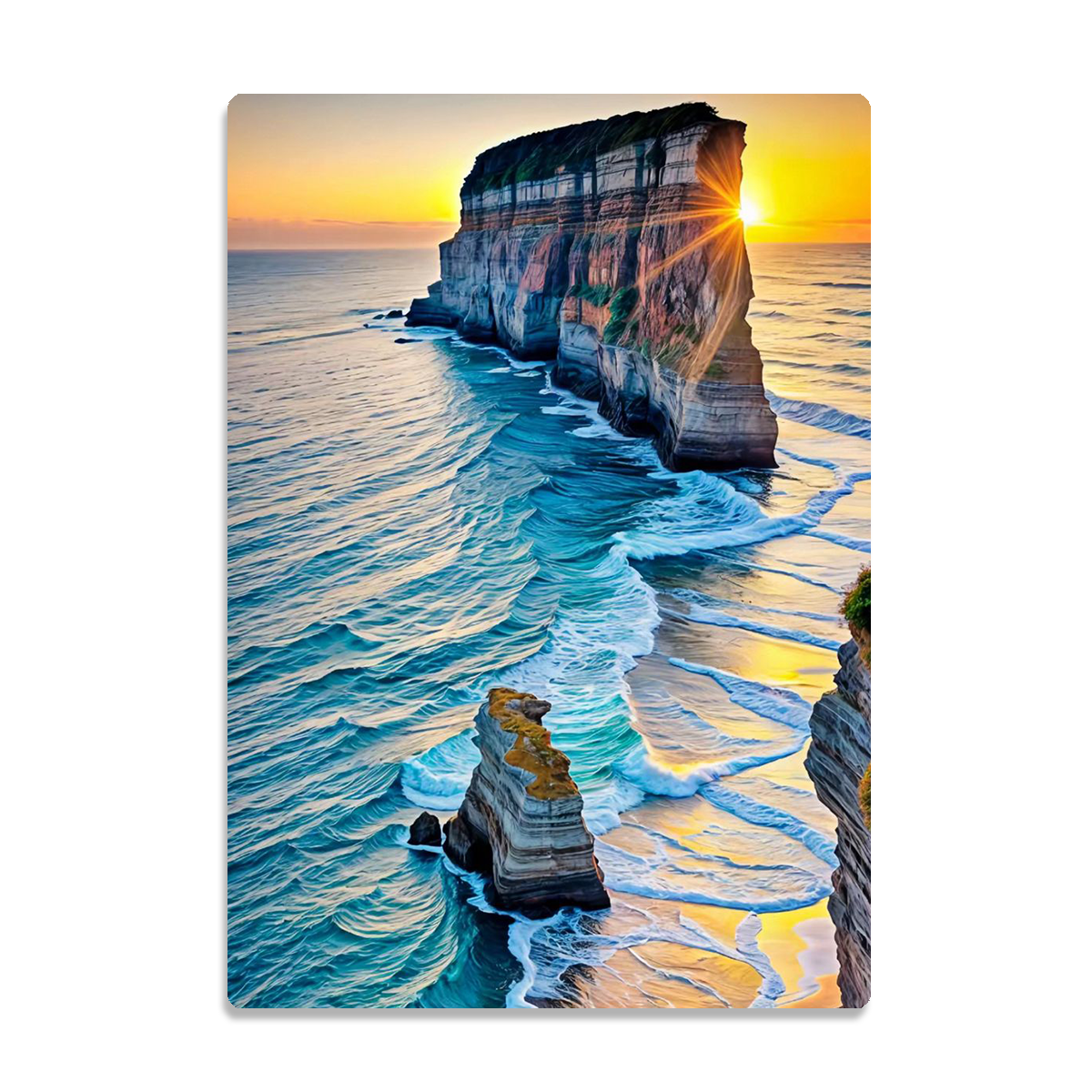 Golden Horizon Beach Metal Wall Art