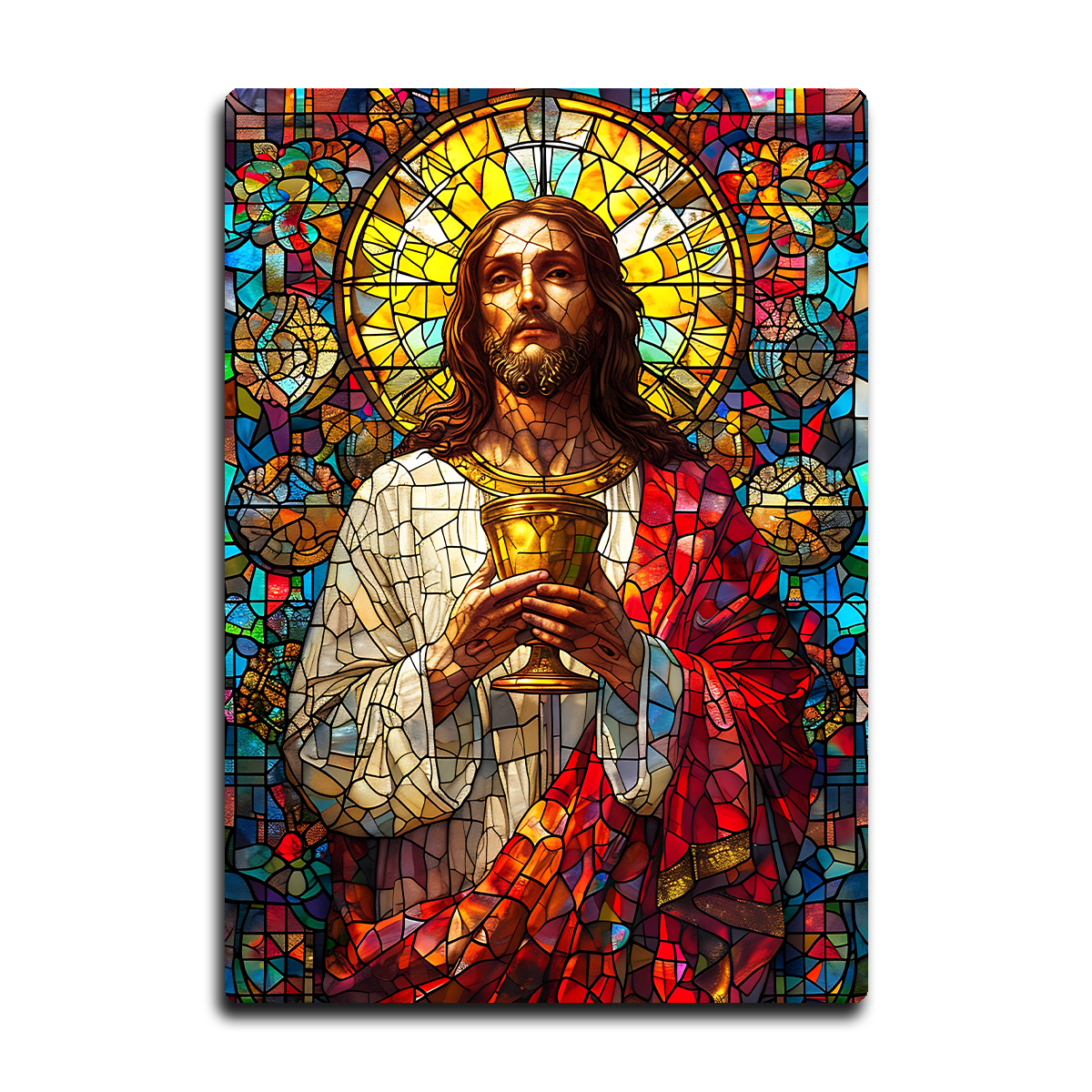 The Holy Chalice – Jesus HD Metal Christian Wall Art