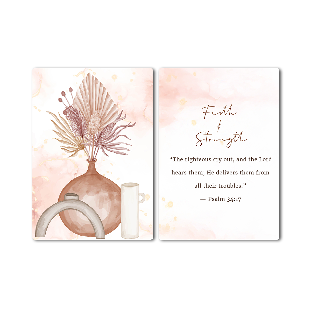 Faith & Strength – Psalm 34:17 - 2 Panel Metal Wall Art