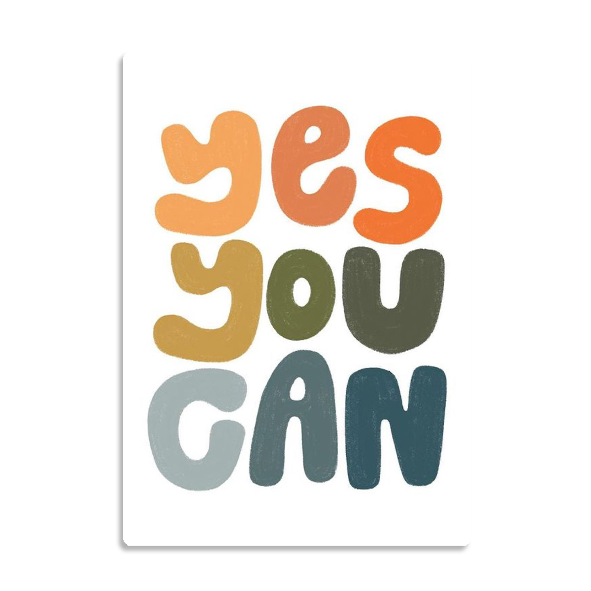Yes You Can Kids Wall Art – Motivational HD Metal Print