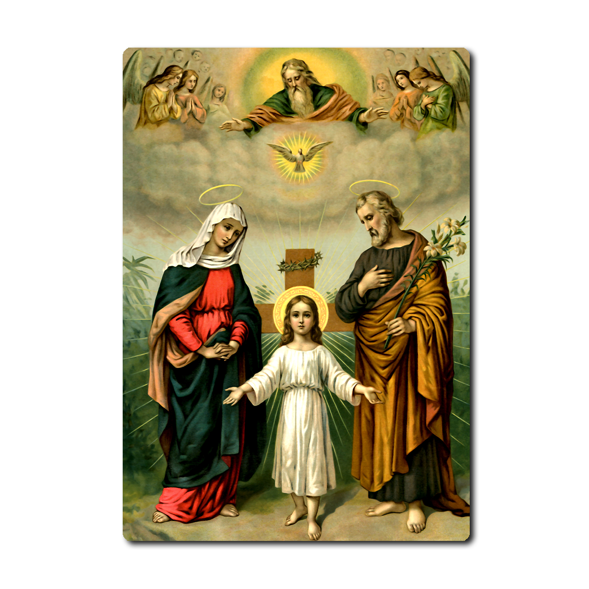 “The Holy Family – Divine Light” Christian Metal Wall Art