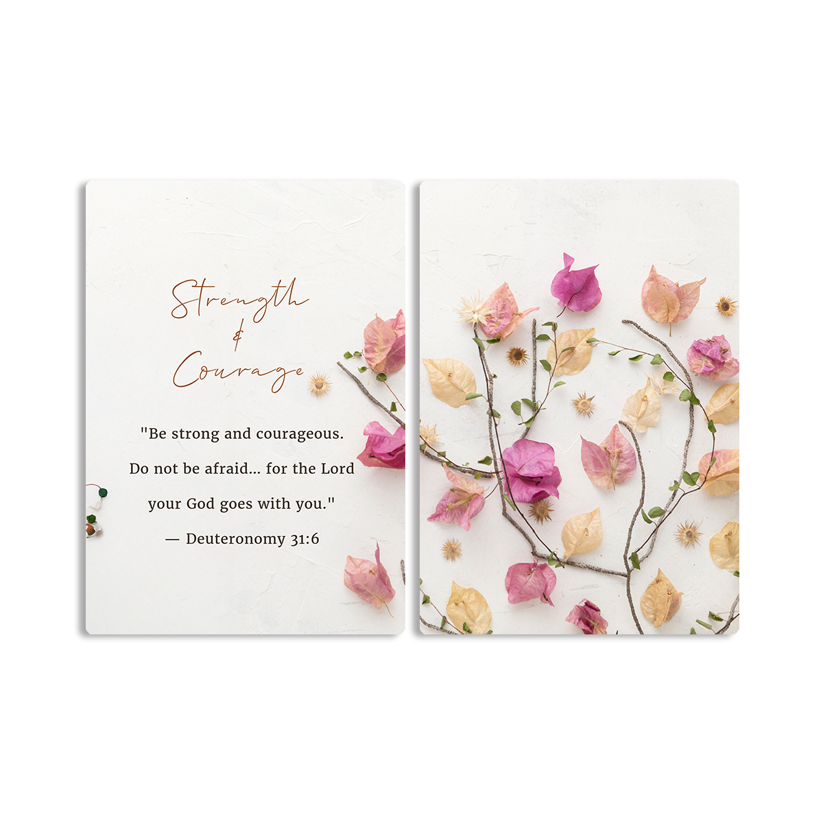 Strength & Courage – Deuteronomy 31:6 - 2 Panel Metal Wall Art
