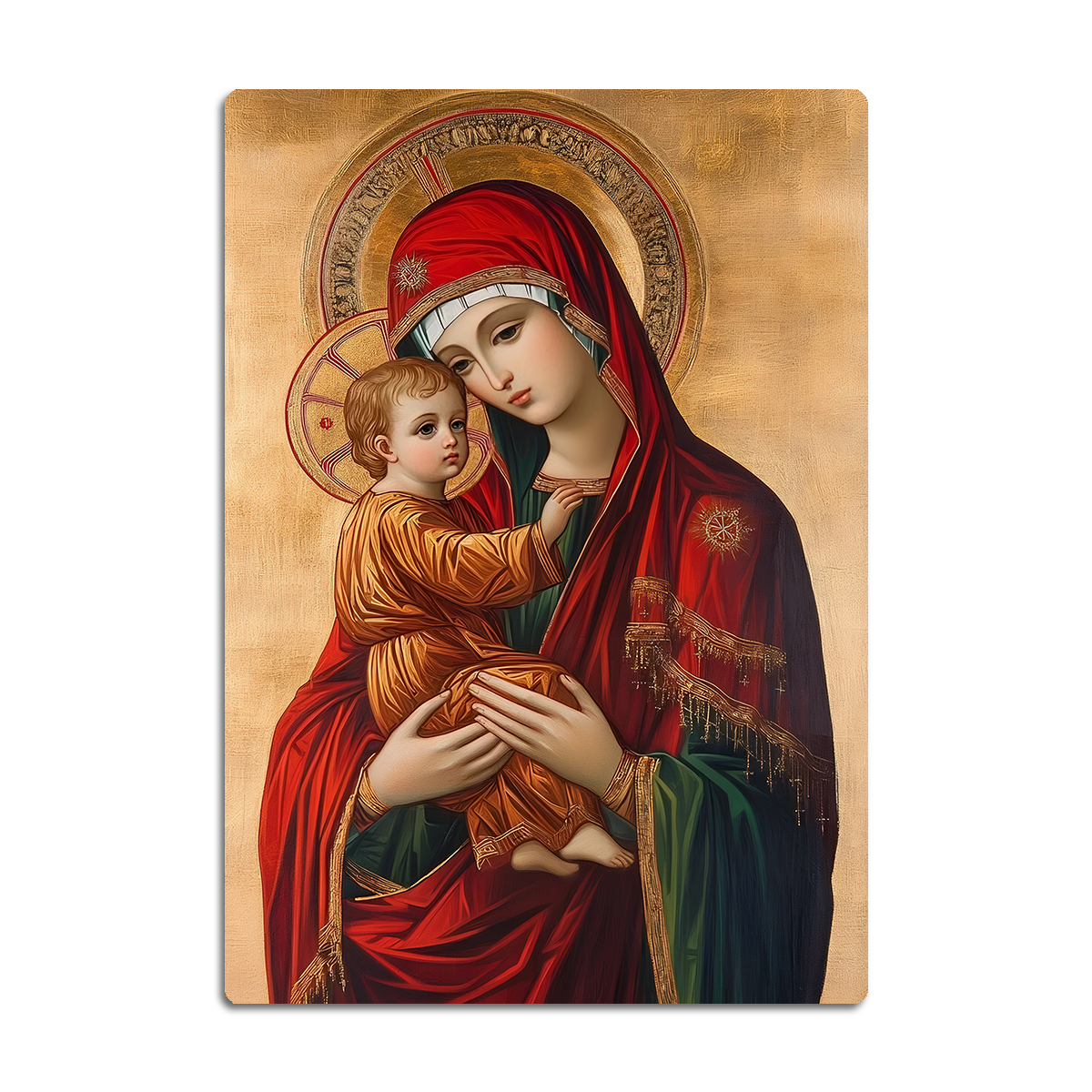 “Mother of Grace” – Religious Icon Metal Wall Art