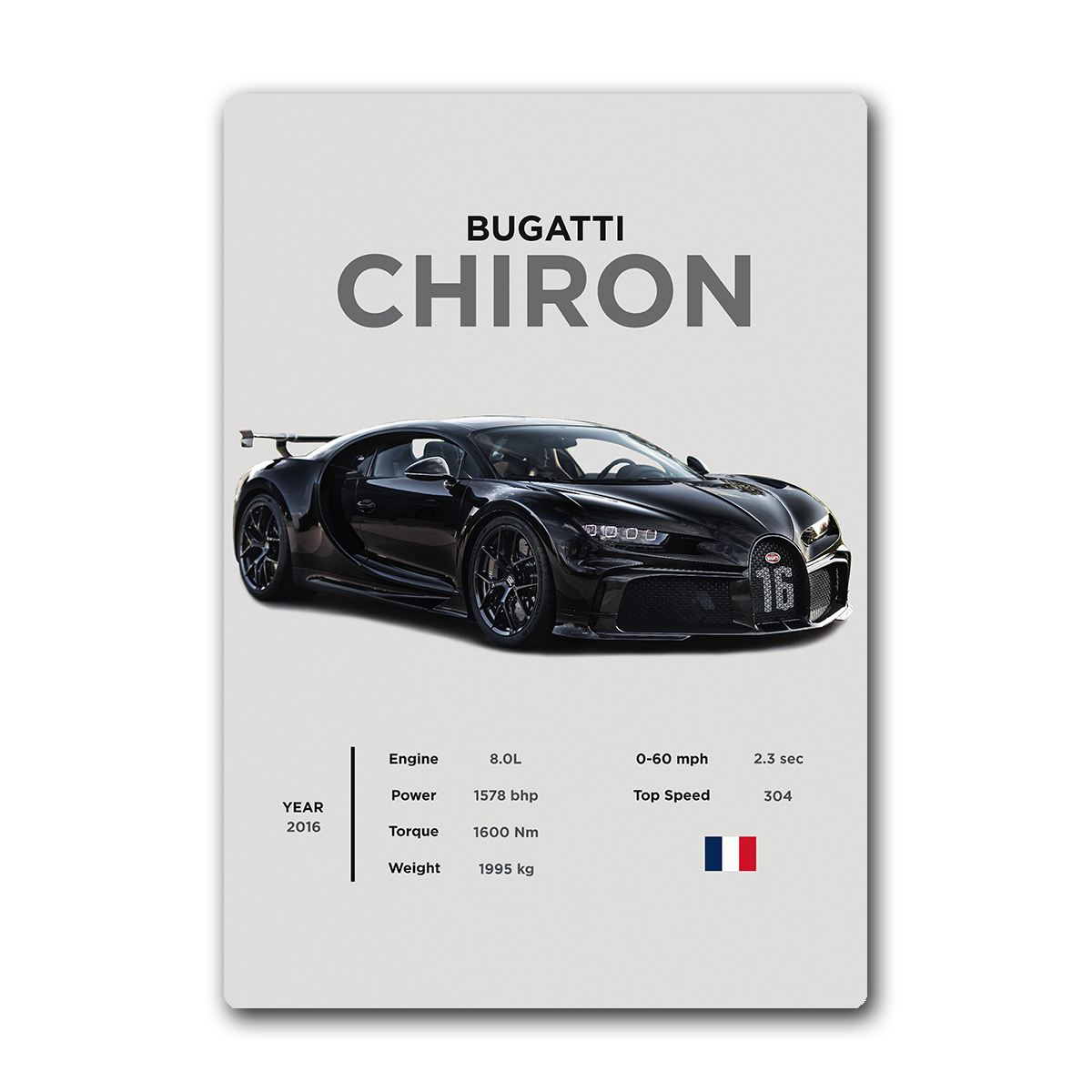 Bugatti Chiron Metal Wall Art