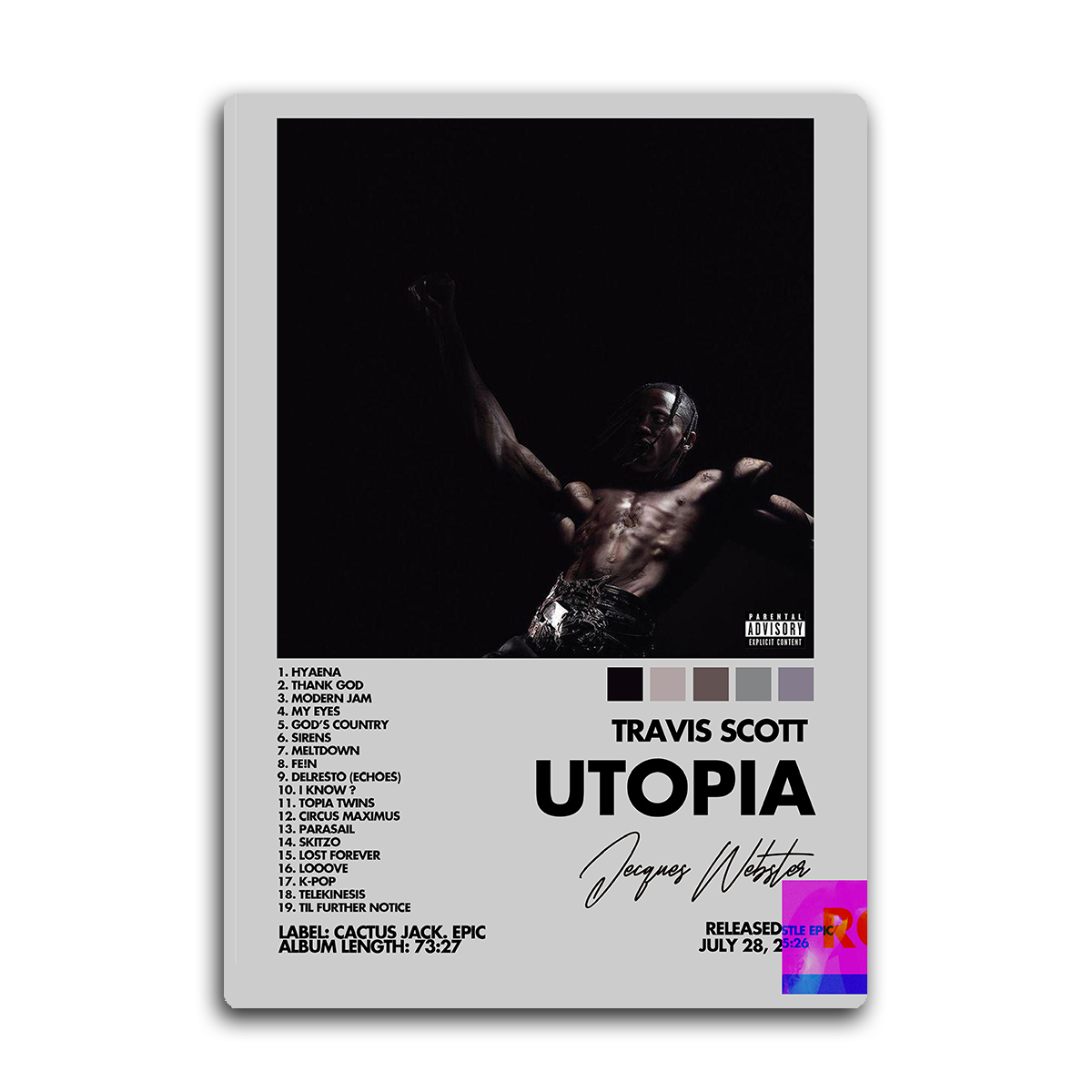 Travis Scott UTOPIA Album Metal Wall Art