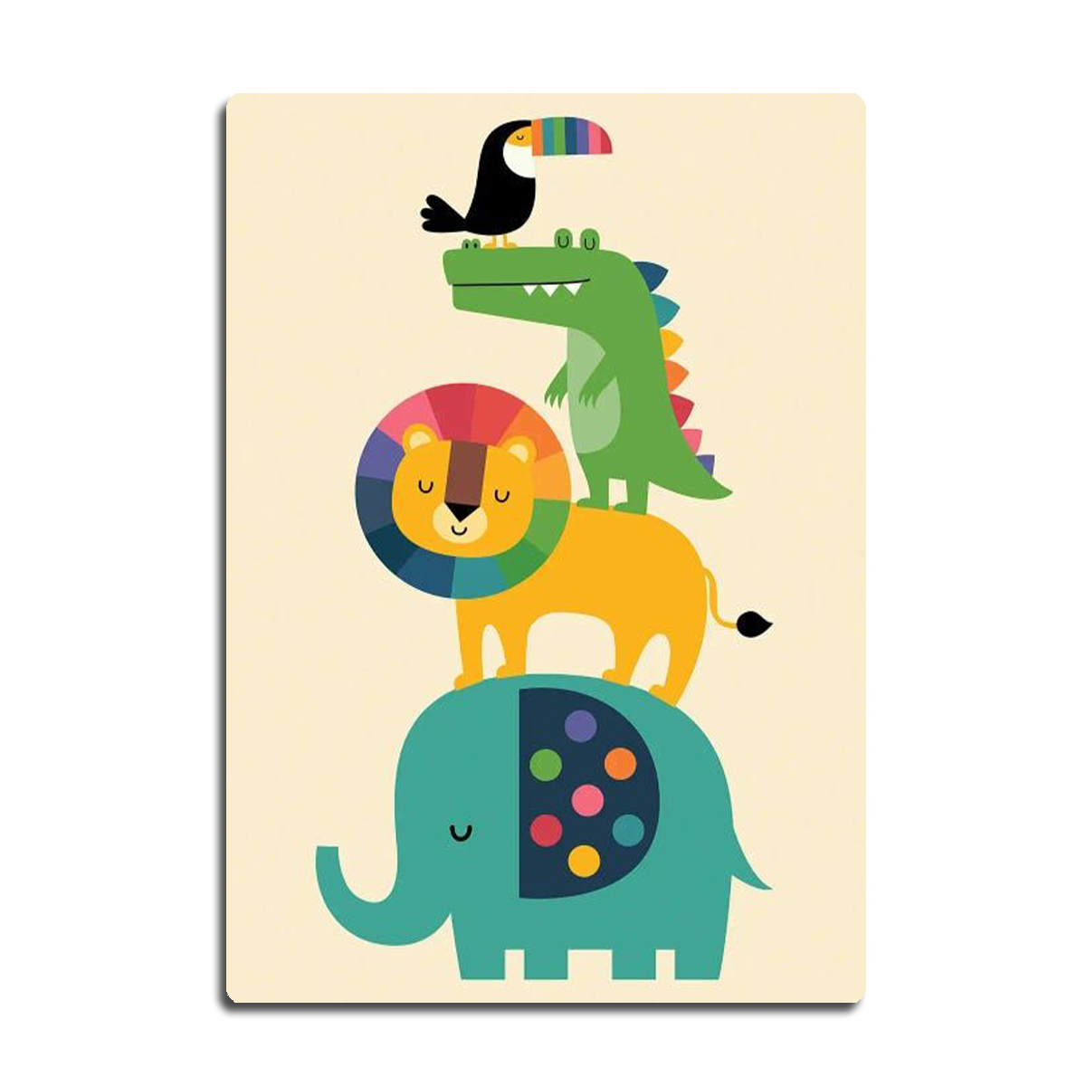 "Animal Friends Tower" Kids Metal Wall Art