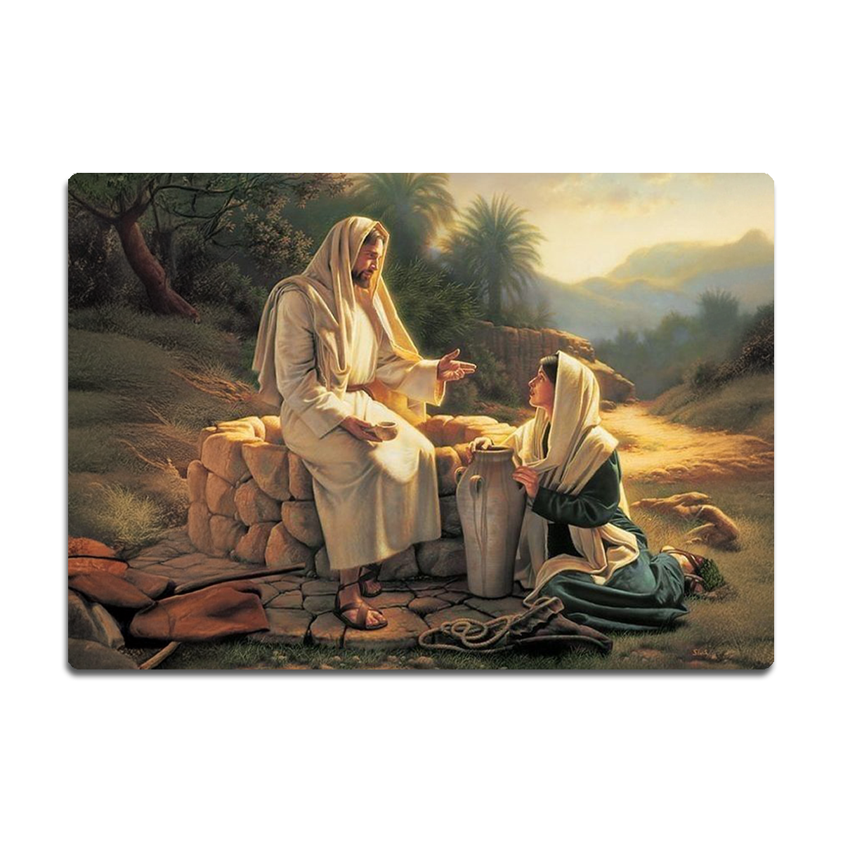“Living Water” – Jesus and the Samaritan Woman Metal Wall Art