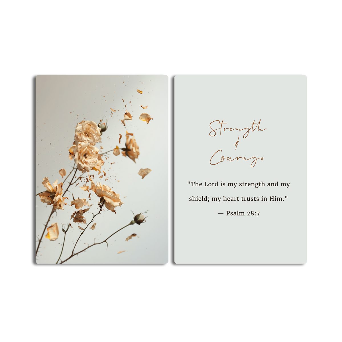 Strength & Courage – Psalm 28:7- 2 Panel Metal Wall Art
