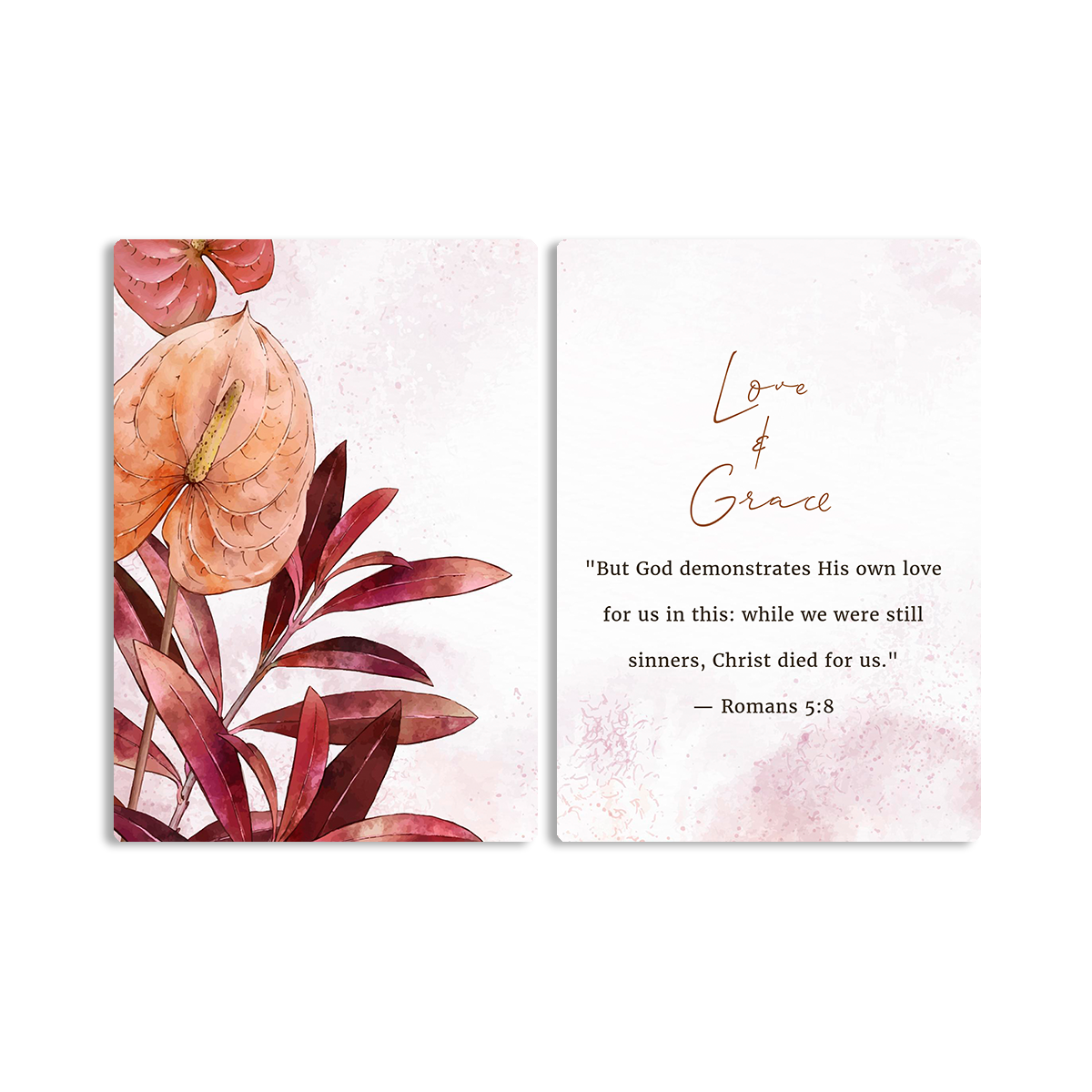 Love & Grace – Romans 5:8 - 2 Panel Metal Wall Art