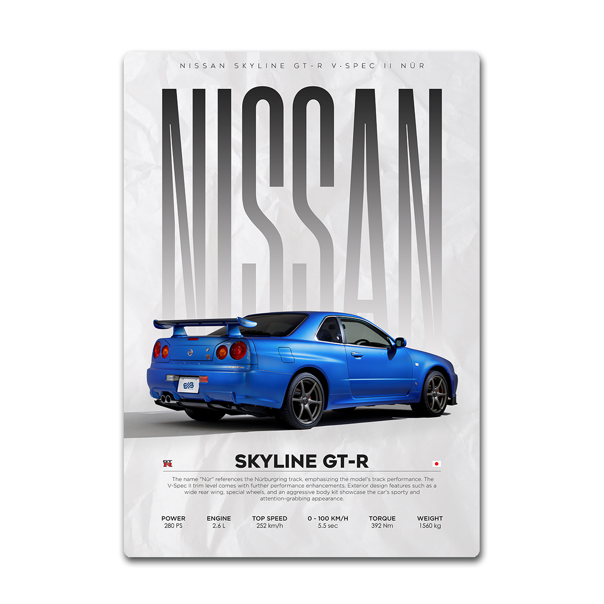 Nissan Skyline GT-R Metal Wall Art