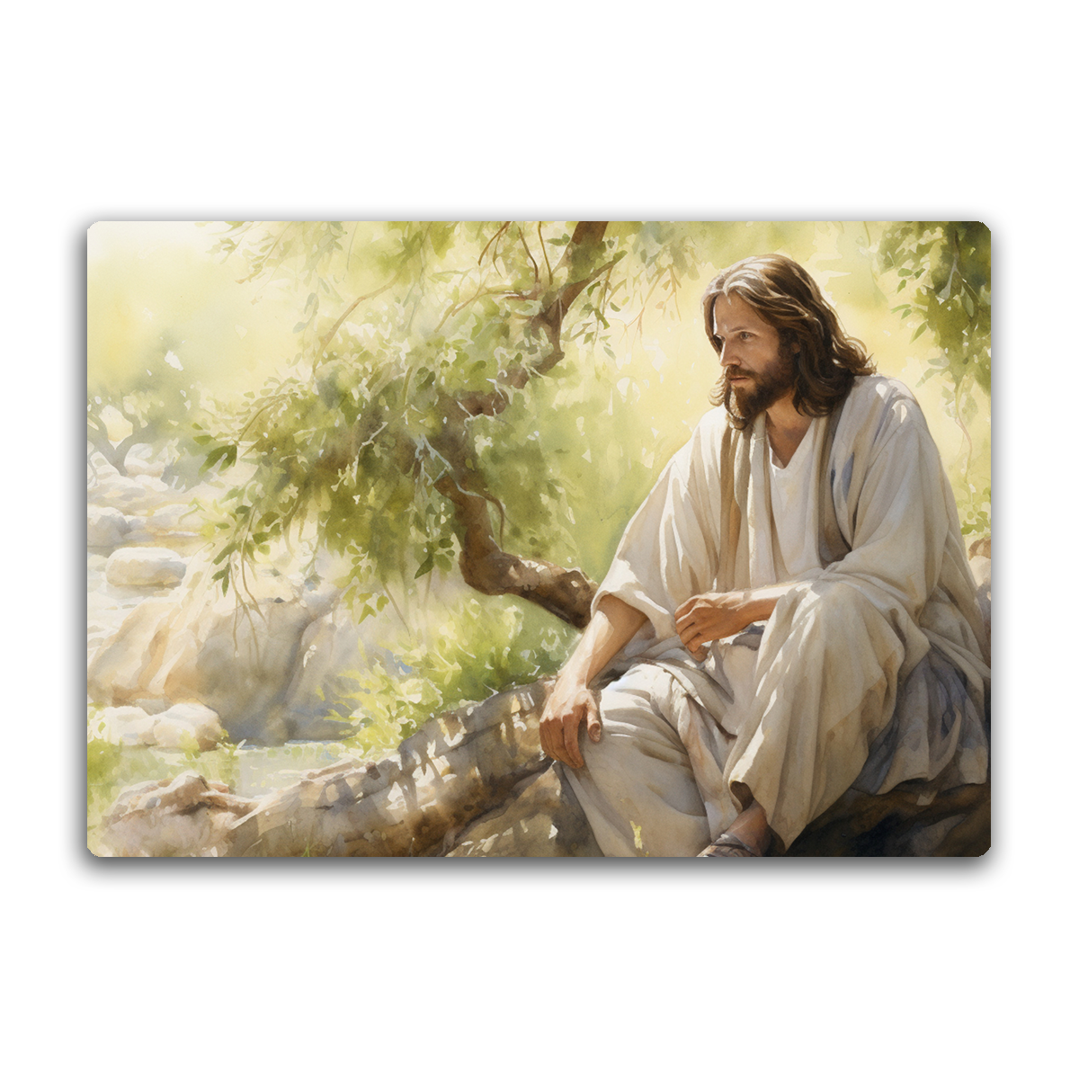 Jesus in Stillness – HD Metal Religious Wall Art