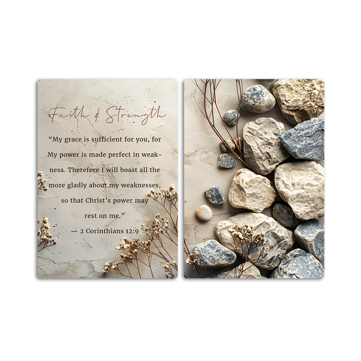 Grace in Weakness – 2 Corinthians 12:9 - 2 Panel Metal Wall Art