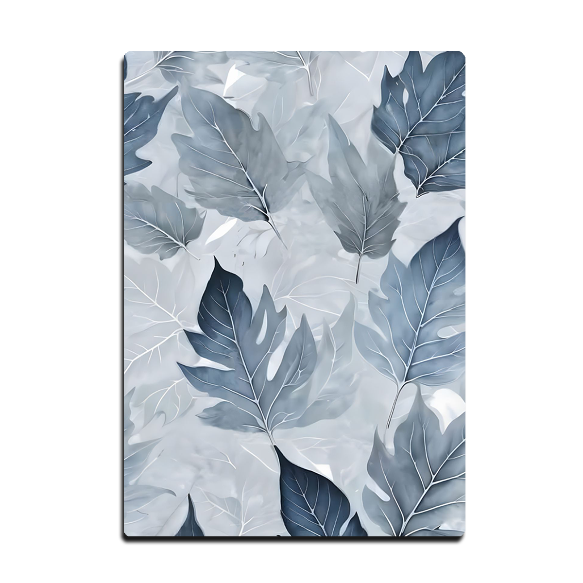 Frosted Leaf Harmony – Nature Metal Wall Art
