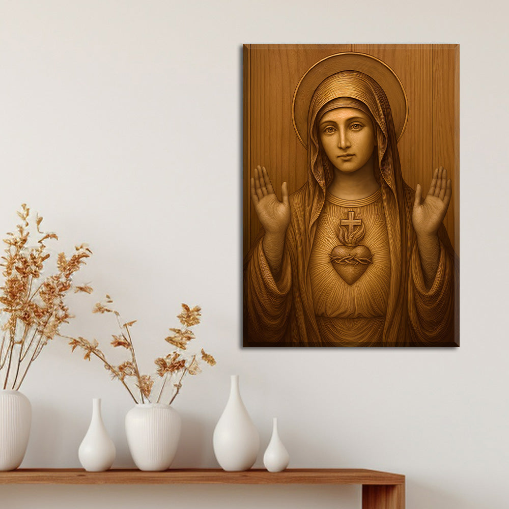Immaculate Heart of Mary – Wood of Grace - Acrylic Wall Art