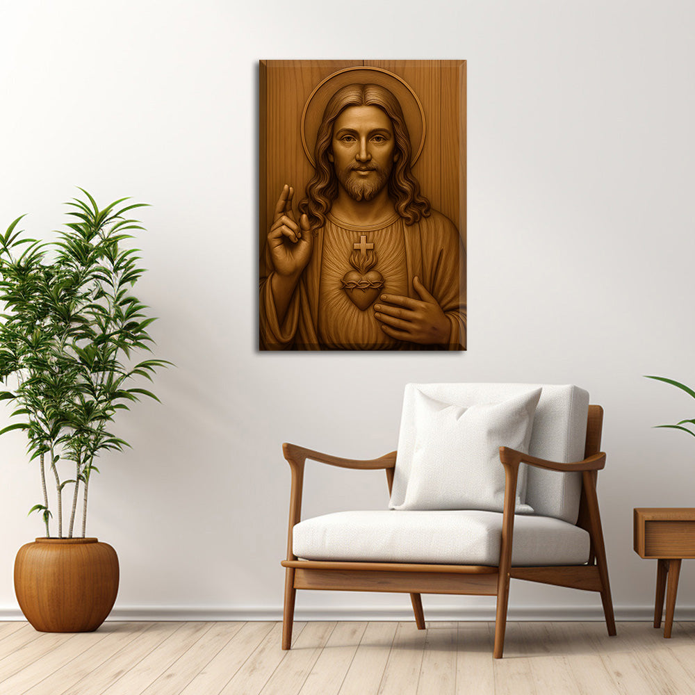 Sacred Heart of Jesus – Wood of Grace -Acrylic Wall Art