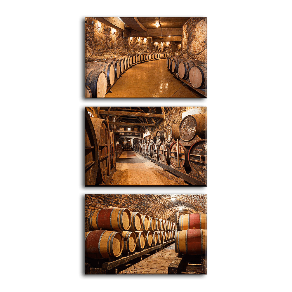 Cellar Barrel Elegance - 3Panel - PixMagic