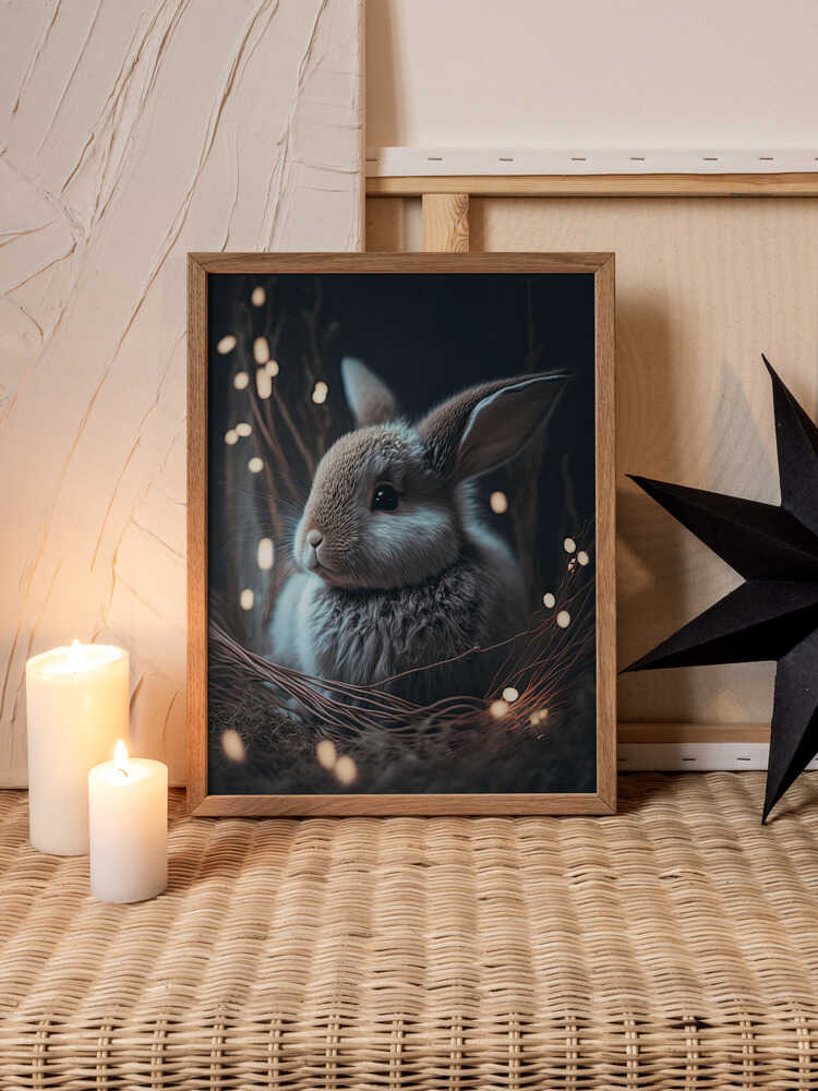 "Easter Bunny Glow Metal Wall Art"