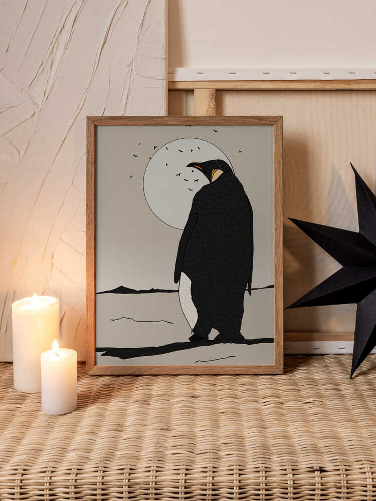 Moonlit Solitude – Minimalist Metal Wall Art