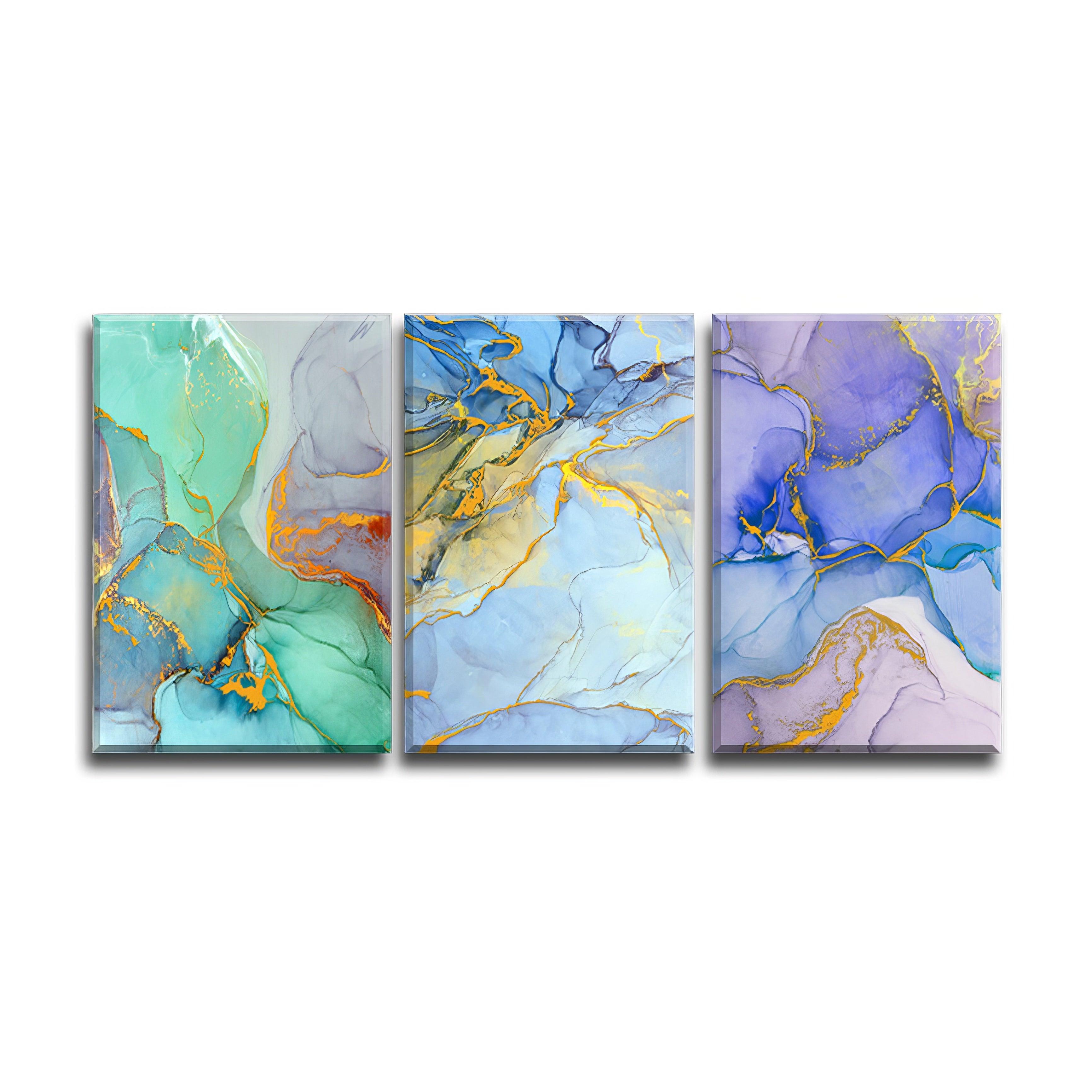 Ethereal Marble Hues - 3panel - PixMagic