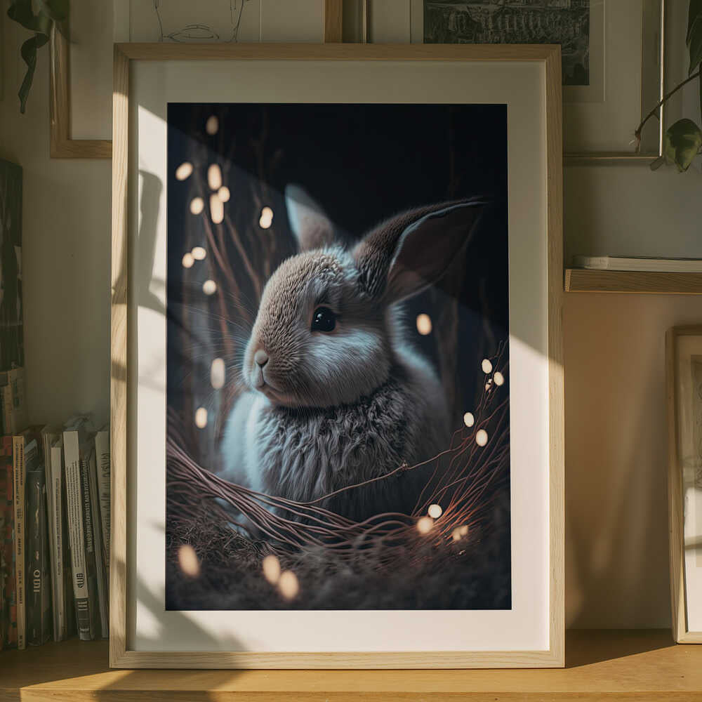 "Easter Bunny Glow Metal Wall Art"