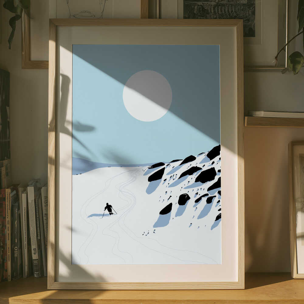 Winter Horizon Ski Adventure Metal Wall Art