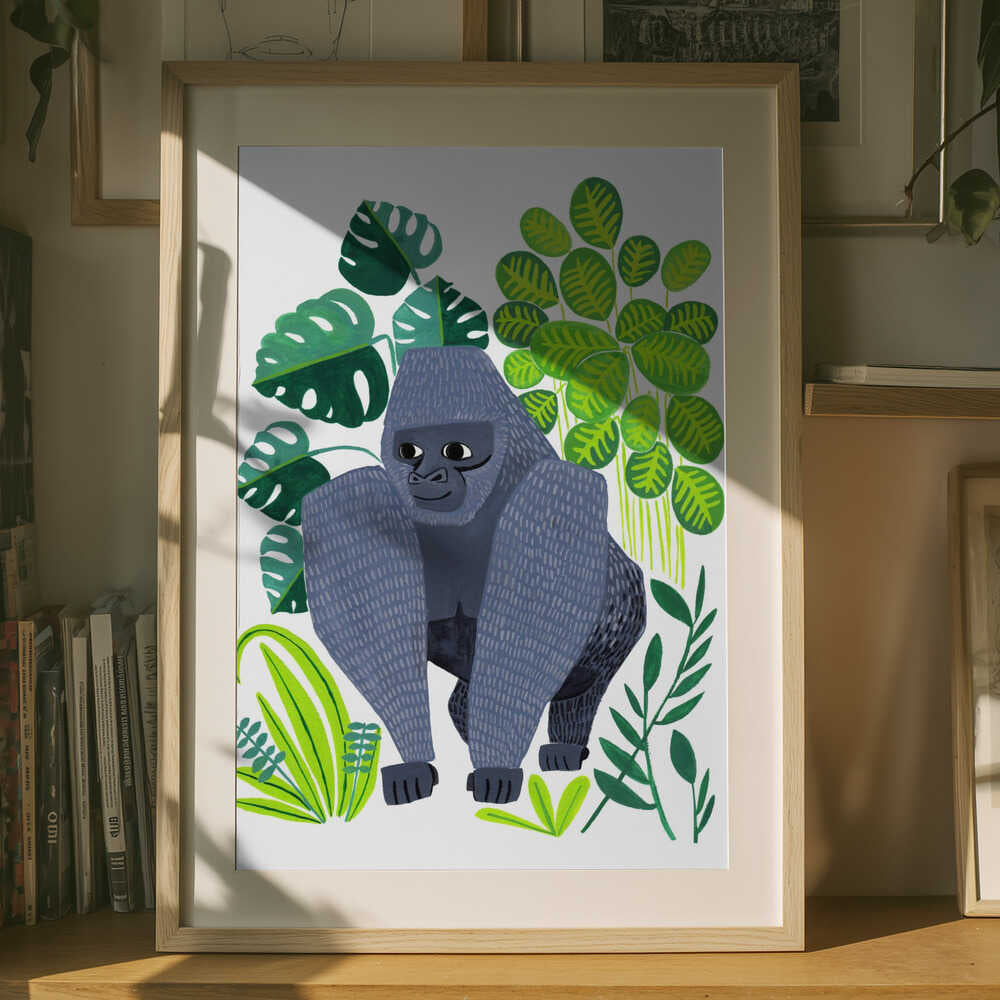 Gentle Jungle Gorilla – Kids Metal Wall Art
