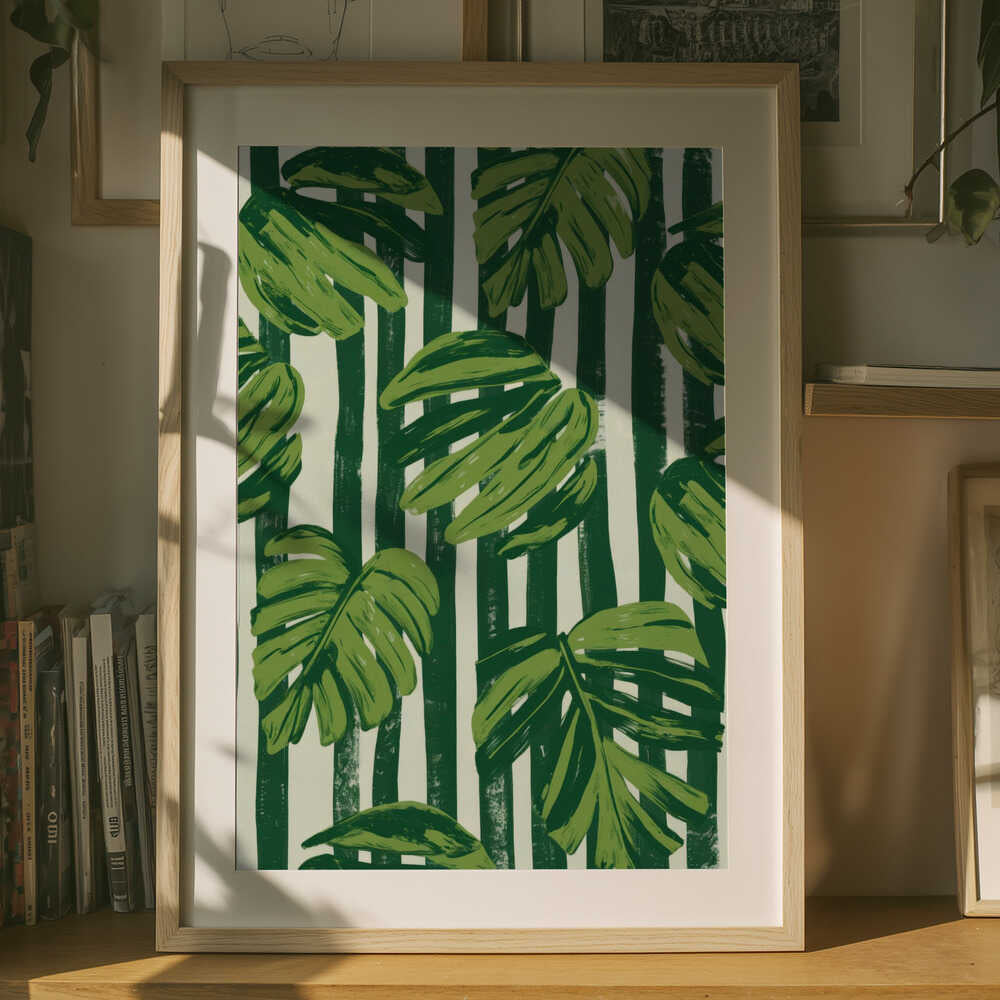 Green Escape – Modern Floral Metal Wall Art